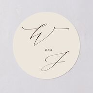 Western Valley Wedding Stickers Tan Circle