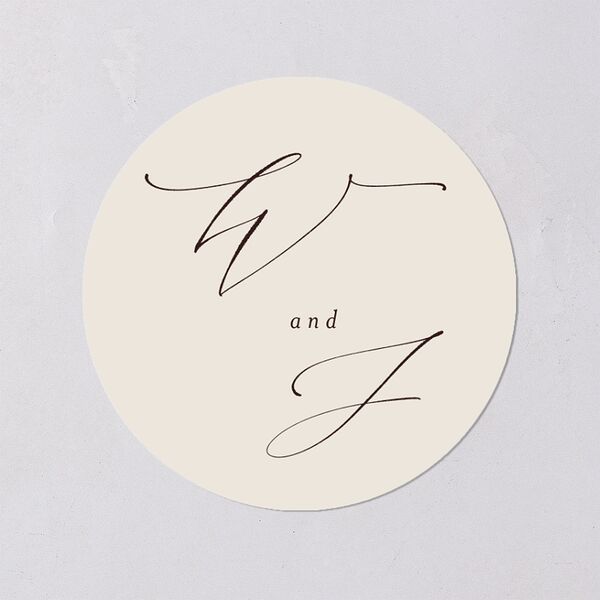 Western Valley Wedding Stickers Tan Circle