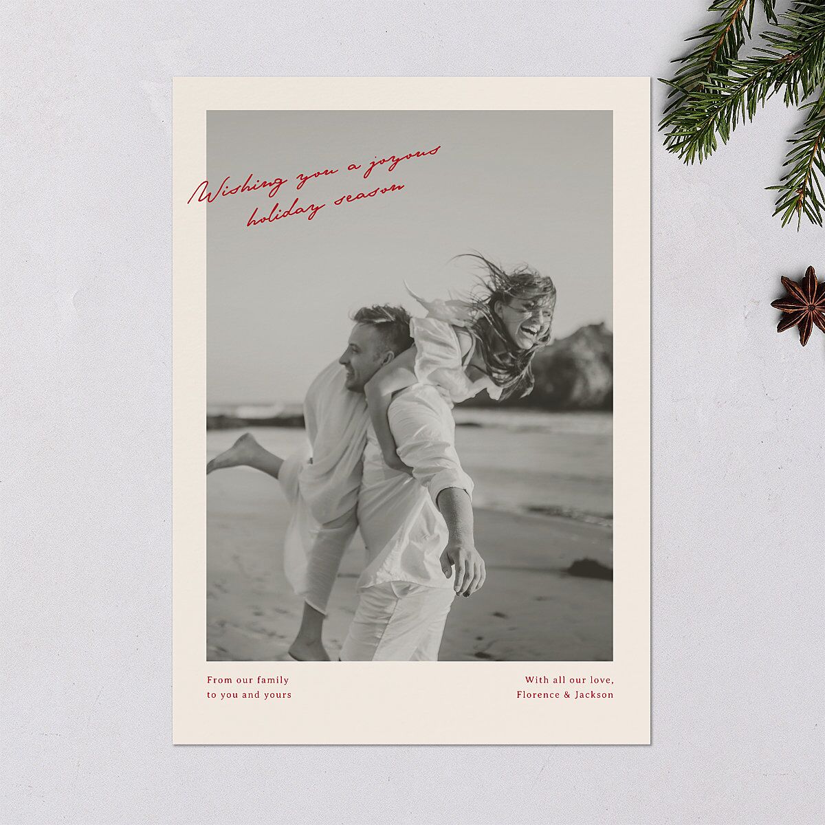 Vintage Film Holiday Holiday Cards Ruby Signature Blank Portrait Standard