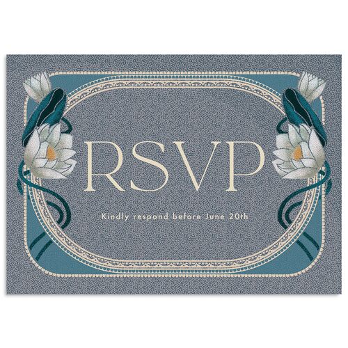 Twilight Pond Wedding Response Cards Moody Blue Signature Standard