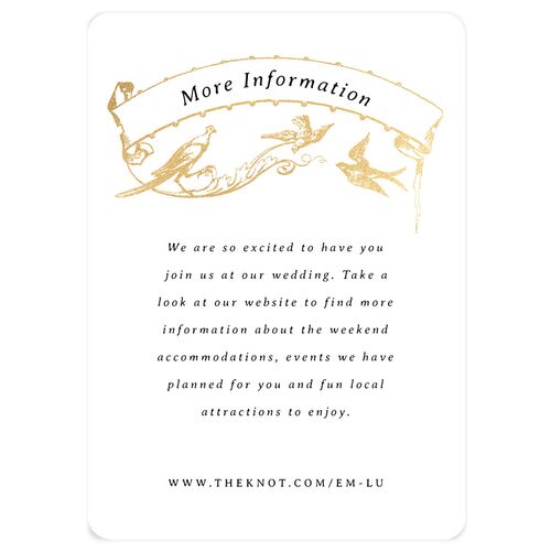 Vintage Toile Foil Wedding Enclosure Cards Gold Licorice Signature Rounded