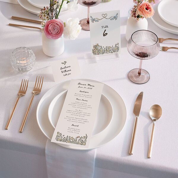 Watercolor Fairytale Trees Menus Slate Signature