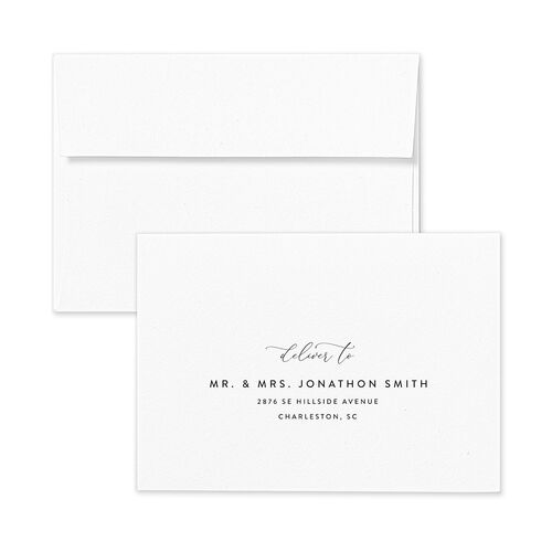 Blooming Botanical Wedding Response Card Standard Envelopes White Midnight Return Address Signature Standard