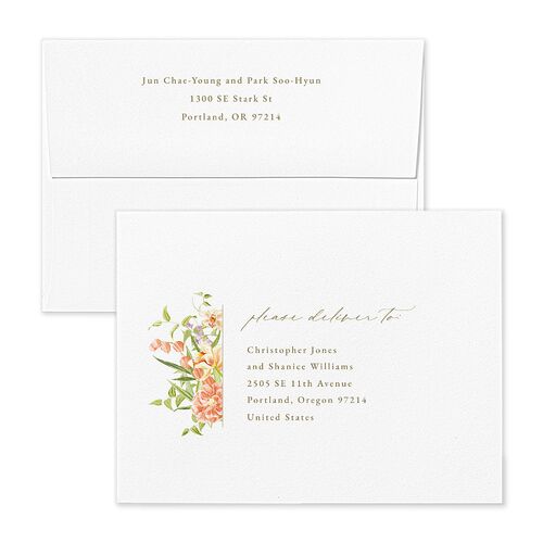 Bom Bloom Save the Date Magnet Envelopes Kraft Pumpkin Both Recipient and Return Addresses Signature Standard
