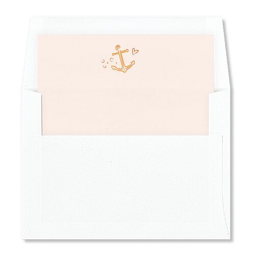 Nautical Border Envelope Liners Peach Fuzz Standard