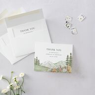 Elegant Mountain Wildflowers Thank You Cards Moss