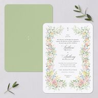Glamorous Regency Garden Wedding Invitations by Bridgerton Sage Signature Blank No Rounded