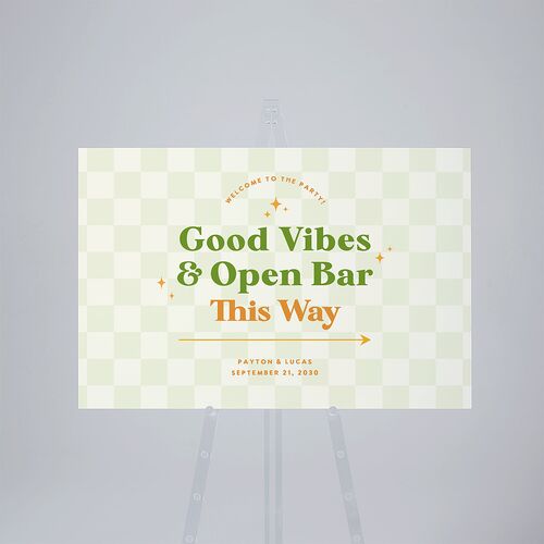 Colorful Retro Stripes Standard Direction Sign Large Sea Foam Standard Indoor Foam Core L Direction