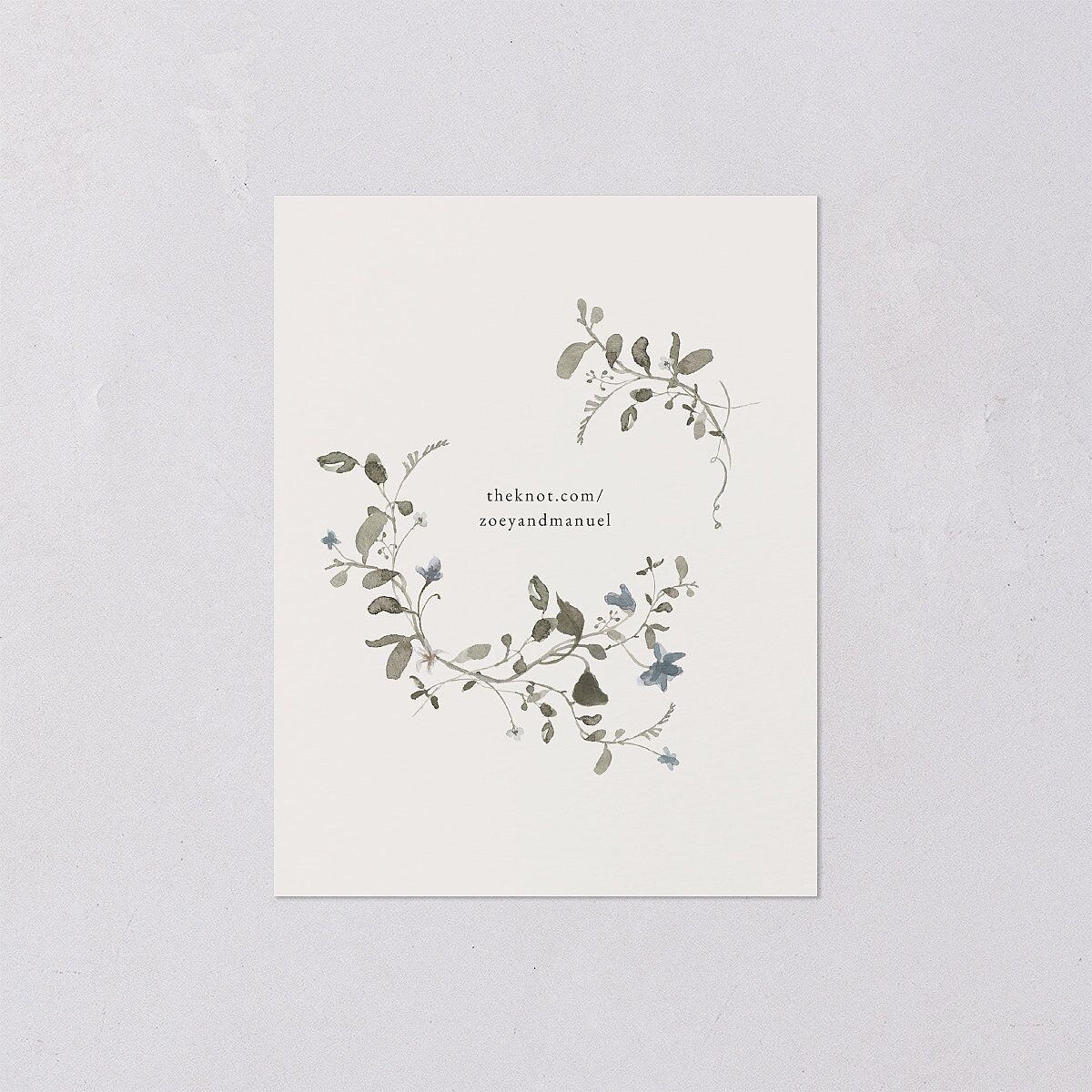 Curved Garland Save the Date Petite Cards Champagne Signature smooth Blank No