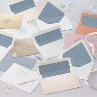 Vintage Bow Engagement Party Invitations Regency Blue Signature Blank Standard