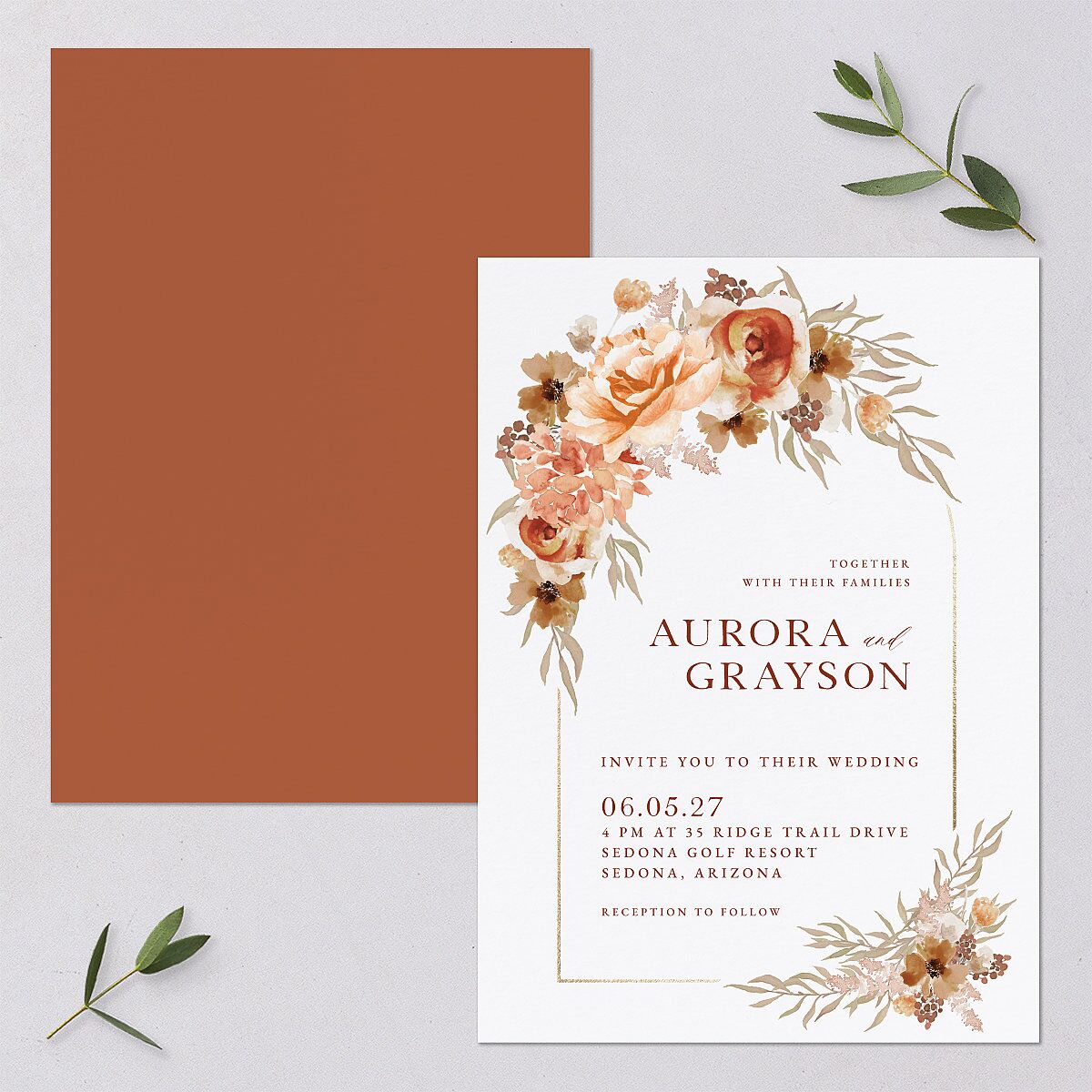 Bohemian Arch Foil Wedding Invitations — view 1