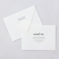 Timeless Photo Trio Save The Date Card Euro Envelopes White Linen Both Recipient and Return Addresses Luxe Signature