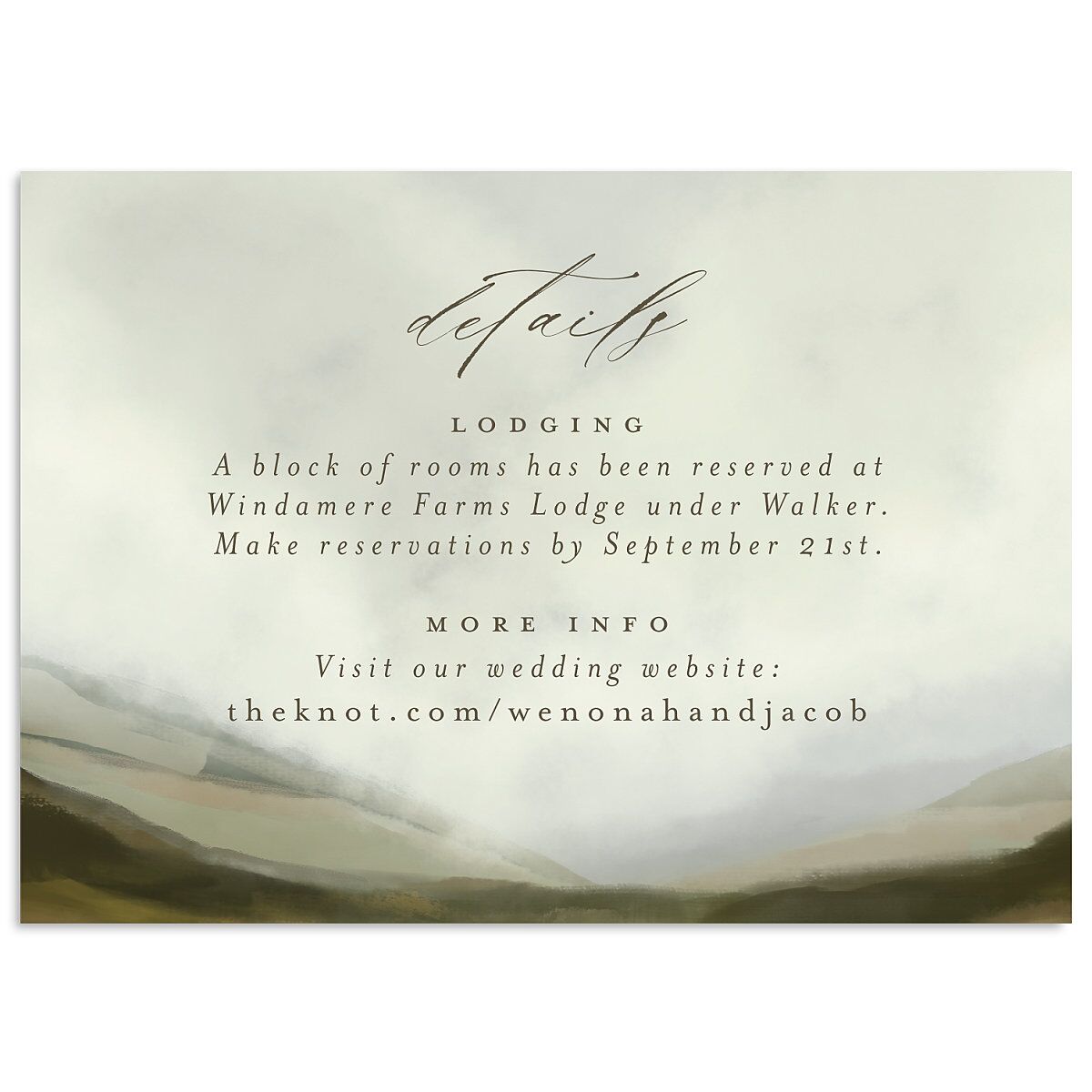 Western Valley Wedding Enclosure Cards