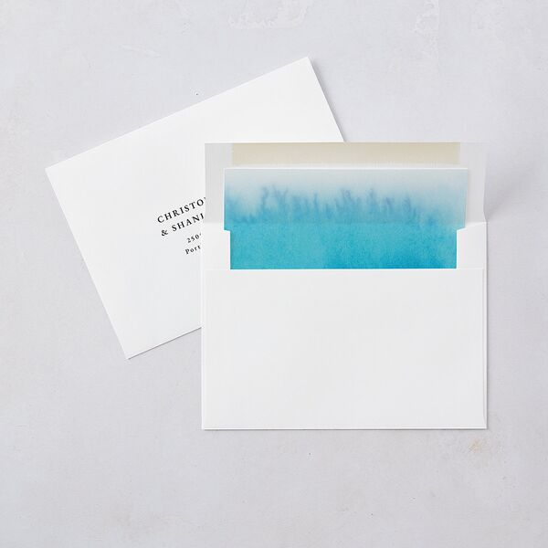 Painted Ethereal Standard Envelope Liners Aquamarine Standard