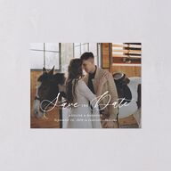 Farmhouse Lights Save the Date Petite Cards Walnut Signature smooth Blank No Standard