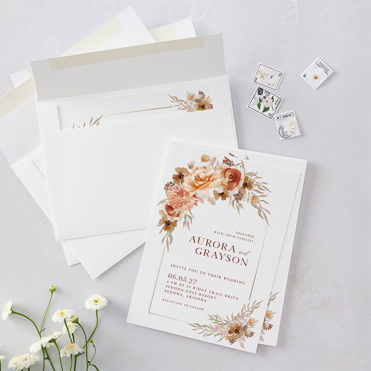 Bohemian Arch Foil Wedding Invitations — view 4