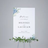 Elegant Hydrangea Standard Welcome Sign Large Dusty Blue Standard Indoor Foam Core L Welcome