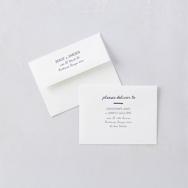 Dainty Bow Save The Date Magnets Navy Magnet Paper