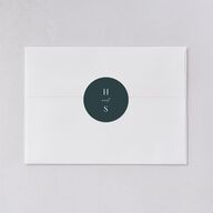 Snowy Mountainside Wedding Stickers Forest Circle