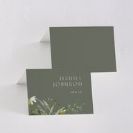 Gilded Greenery Place Cards Gold Deep Olive Signature