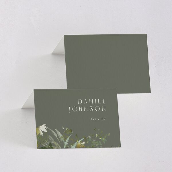 Gilded Greenery Place Cards Gold Deep Olive Signature