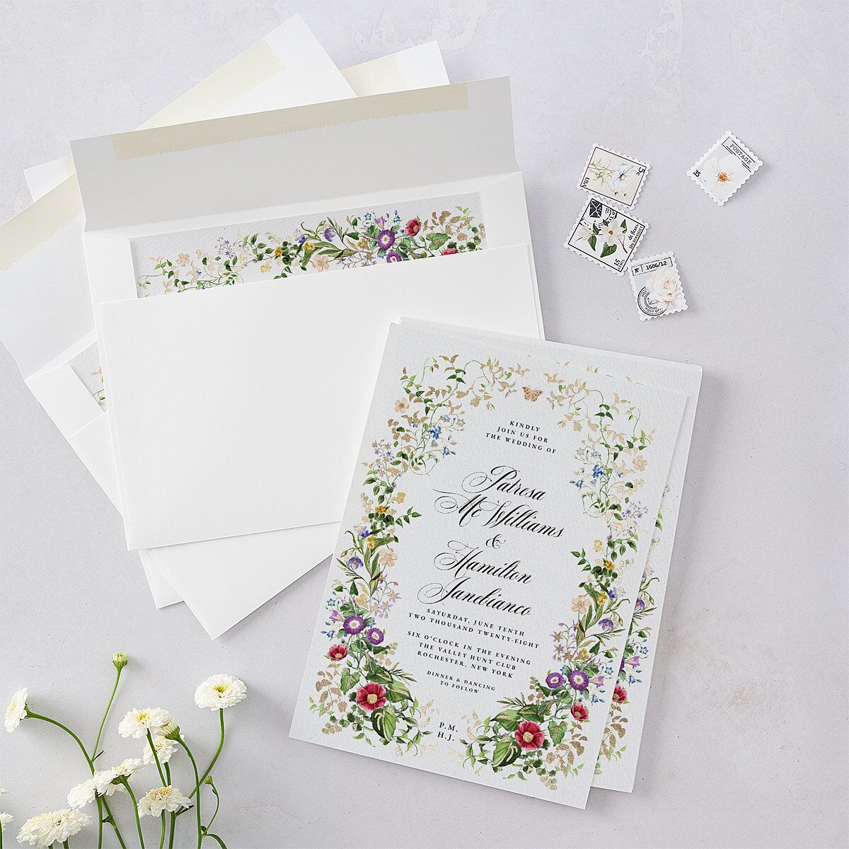 Opulent Garden Foil Wedding Invitations — view 4