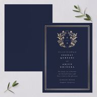 Rustic Kingdom Wedding Invitations Gold Navy Signature Blank No Standard