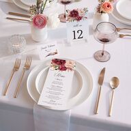 Bohemian Floral Place Cards Merlot Signature