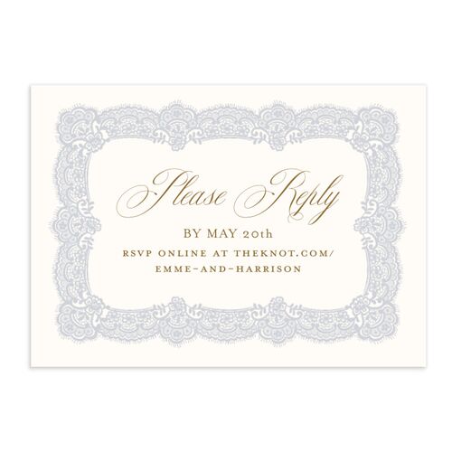 Elegant Lace QR Code RSVP Cards Ice Blue Signature Standard