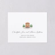 Scenic San Francisco All-in-One Wedding Invitations Pale Blue Signature Light Both Recipient and Return Addresses No