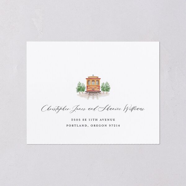 Scenic San Francisco All-in-One Wedding Invitations Pale Blue Signature Light Both Recipient and Return Addresses No