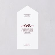 Whimsical Hand Drawn Bow All-in-One Wedding Invitations Burgundy Signature Light Both Recipient and Return Addresses No