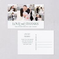 Married and Bright Wedding Gallery Thank You Postcards Emerald