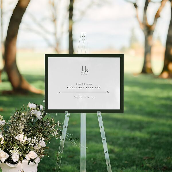 Refined Monogram Standard Direction Sign Medium Dark Green Standard Indoor Foam Core M Direction