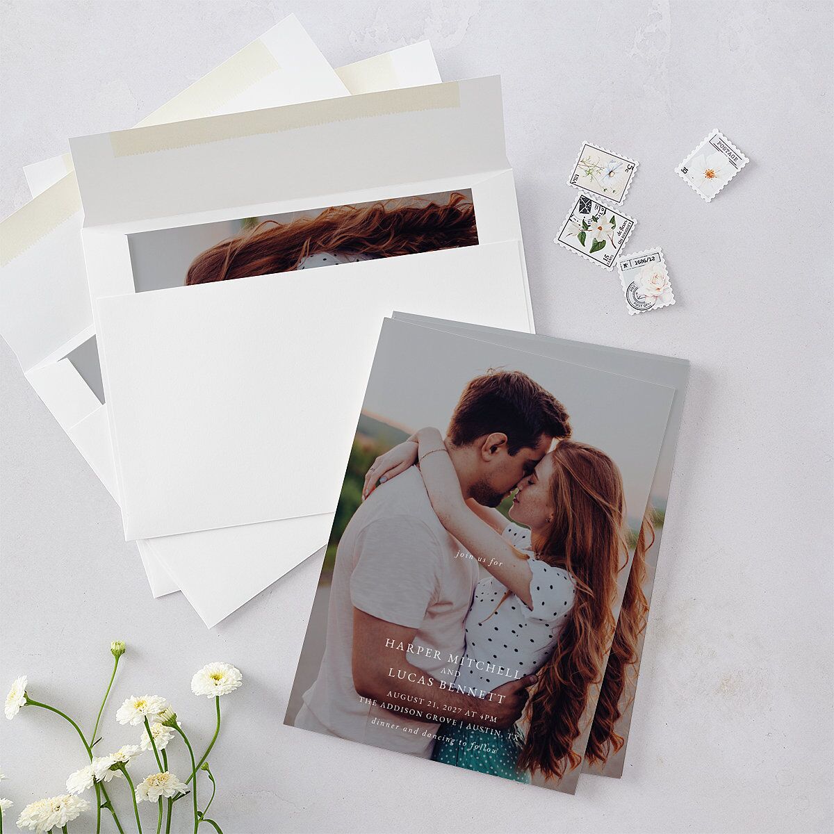 Gilded Photo Wedding Invitations — view 4