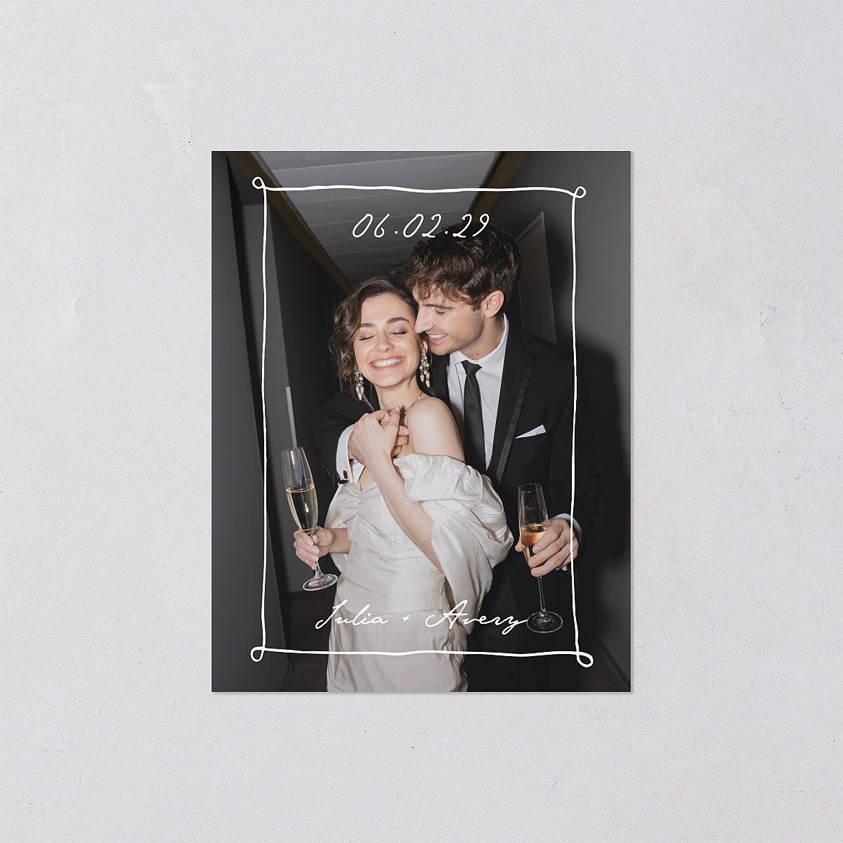 Hand Drawn Cake Save the Date Petite Cards Dark Camo Signature smooth Blank No Standard