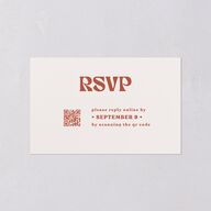 Simple Retro Daisy All-in-One Wedding Invitations Terracotta Signature Light Both Recipient and Return Addresses No