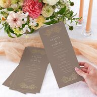 Floral Opulence Foil Wedding Programs Gold Pure White Signature