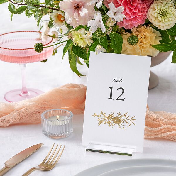 Gilded Wildflower Table Numbers Gold Pure White Signature