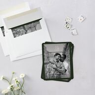 Refined Monogram Save The Date Magnets Dark Green Magnet Paper