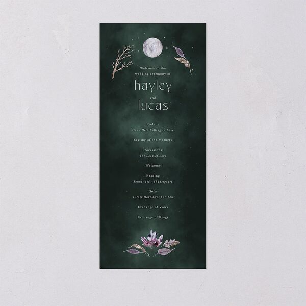 Crystal Forest Wedding Programs Hunter Green Signature