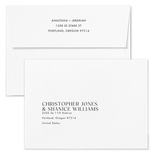 Photo Splash Save The Date Card Envelopes Mist White Both Recipient and Return Addresses Signature Standard
