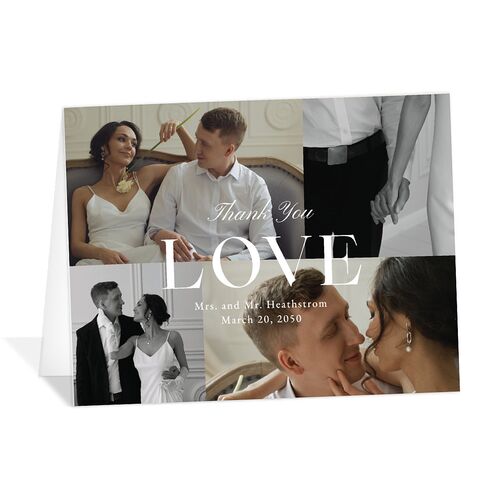 Modern Photo Collage Thank You Cards Linen