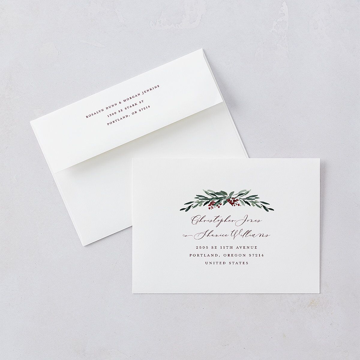Gilded Botanical Bridal Shower invitations Burgundy Signature Blank Standard