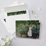 Headline Save the Date Cards Licorice Signature smooth Blank No