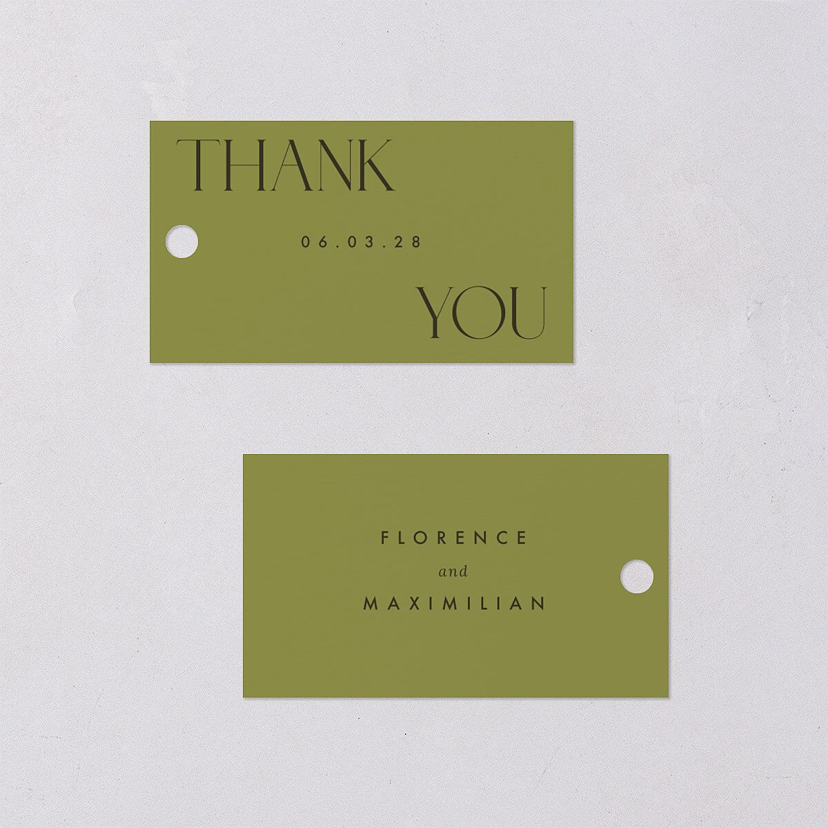 Modern Initials Favor Gift Tags Olive Signature
