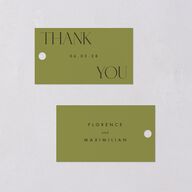 Modern Initials Favor Gift Tags Olive Signature