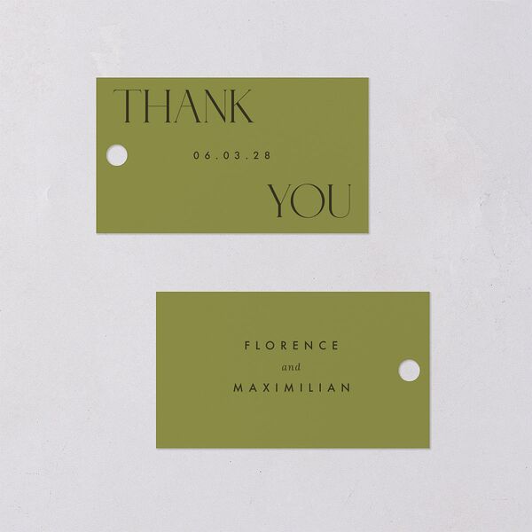 Modern Initials Favor Gift Tags Olive Signature