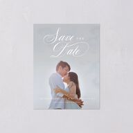 Rose Garden Crest Save the Date Petite Cards by Bridgerton Pure White Signature smooth Blank No Standard