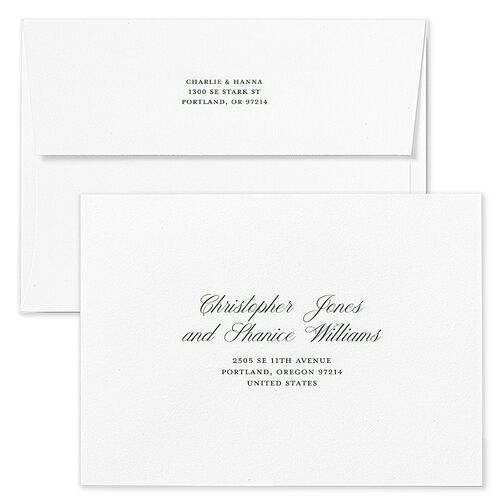 Our Greatest Gift Minimalist Bow Baby Announcement Holiday Card Envelopes Blue Pure White Both Recipient and Return Addresses Standard Signature